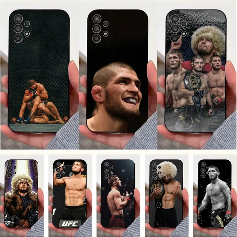 Boxing Cool K-Khabib Phone Case For Samsung S25,S24,S23,S22,S20,S21,S10,Ultra,Plus,Lite,FE,Soft Silicone Black Cover