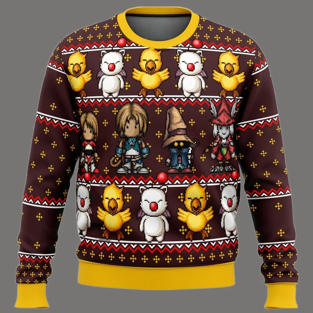 فاينل فانتسي 7 سترة عيد ميلاد سعيد قبيحة 20226 موضة جديدة للرجال بلوفر بقلنسوة ربيع الخريف المرأة البلوز