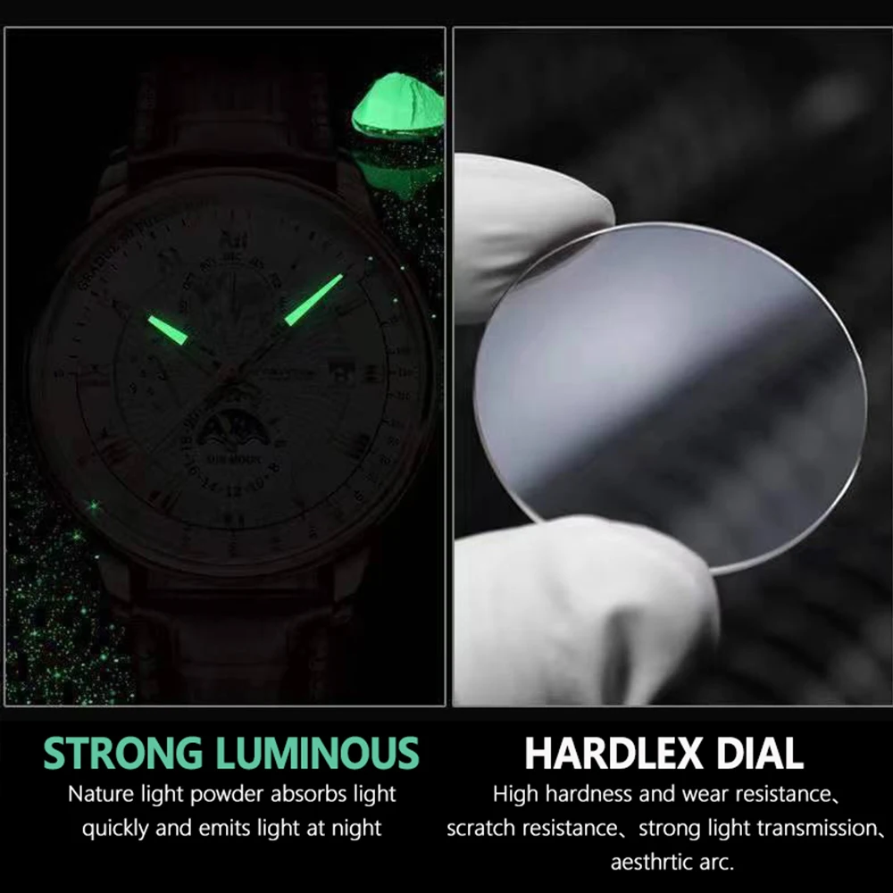 2023 nuevos relojes de moda para hombre, reloj de pulsera de cuarzo de lujo de marca superior luminoso resistente al agua de cuero, reloj deportivo para hombre, relojes casuales