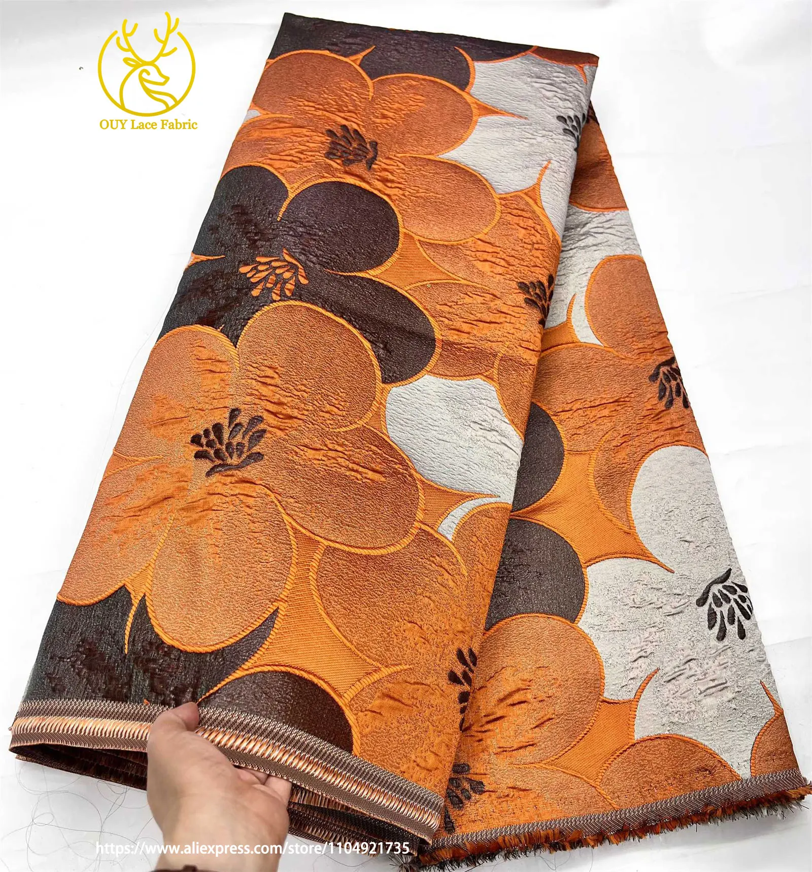 2026 Bestseller Afrikanischer Jacquard-Spitzenstoff 5 Yards Hochwertige Modische Französische Nigerianische Damenkleidung Nähstoffe – Detail 11