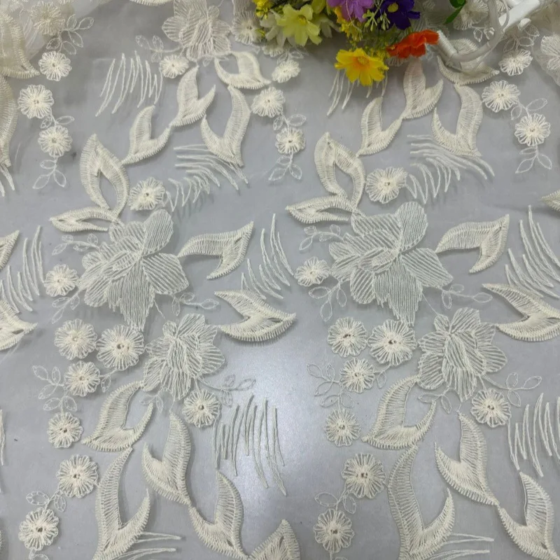 

Organza Floral Lace Embroidered Fabric Wedding Dress Women's Clothing Handmade Sewing Fabric