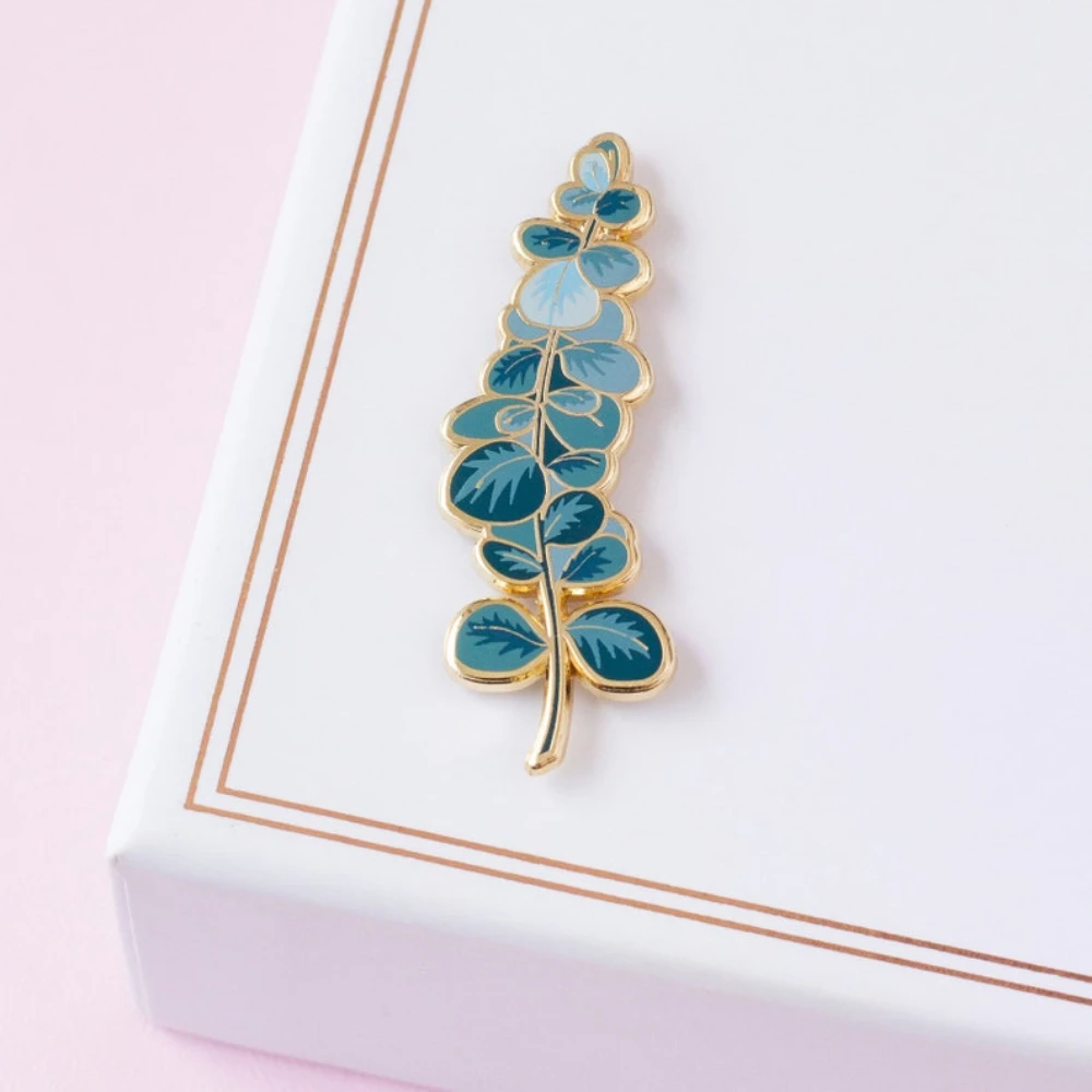 Eucalyptus Enamel Pin Plant Lapel Badge Aesthetic Brooch for Jewelry Accessory Gifts for Friends