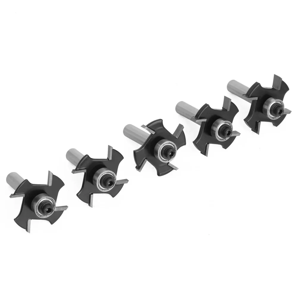 

LAVIE 8mm Shank Four Blades T-Sloting Biscuit Joint Slot Cutter Jointing Slotting Router Bit Height Milling Cutter Woodworking