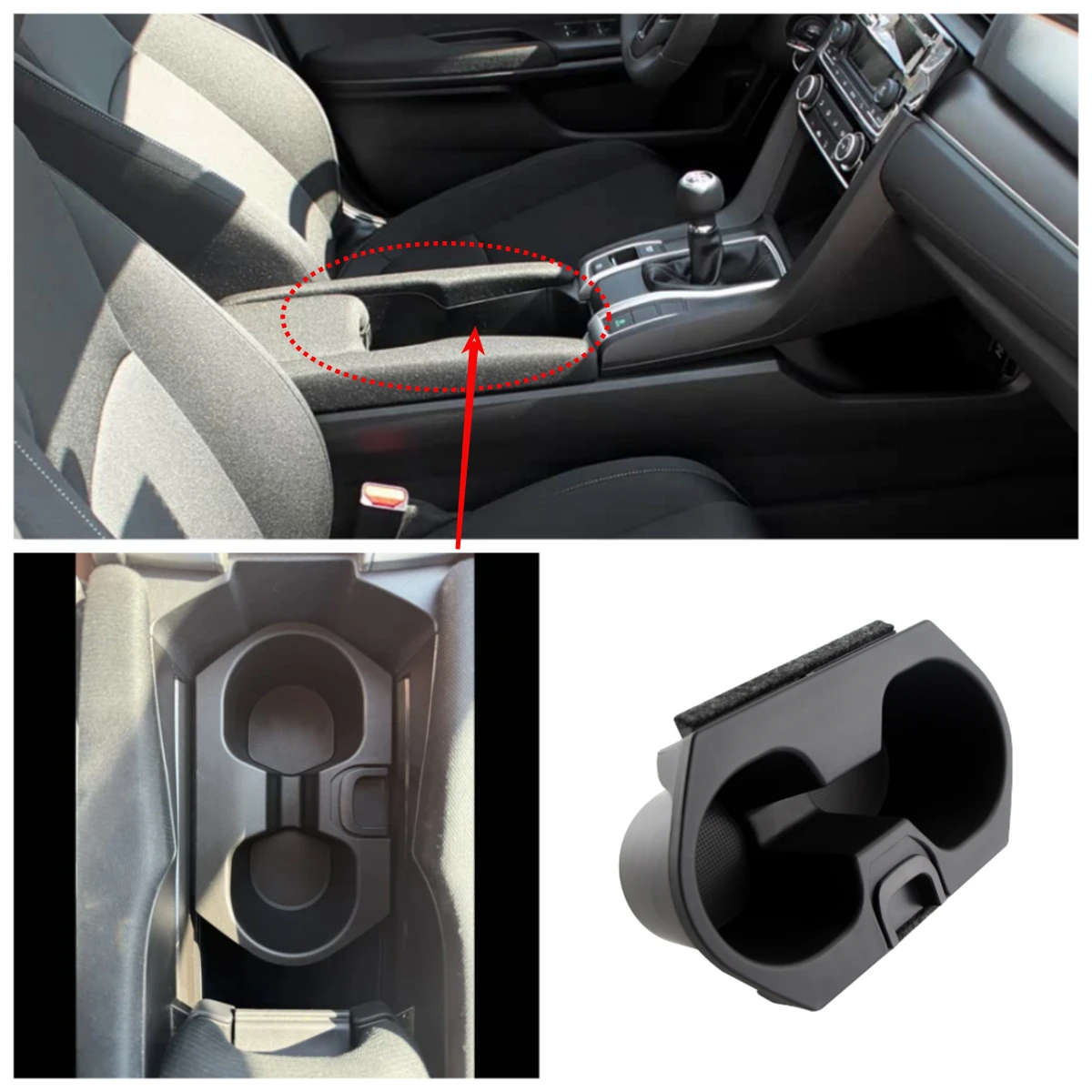 

Подстаканник-поднос для центральной консоли автомобиля Honda Civic 2016-2018, защита от царапин и скольжения, автоаксессуар