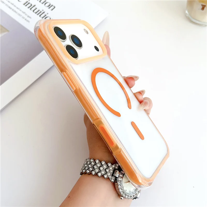 

Transparent Original air bag Shockproof Magsafe Case For iPhone 17Air 17Pro 17Pro Max Active Camera Button Magnetic Back Cover