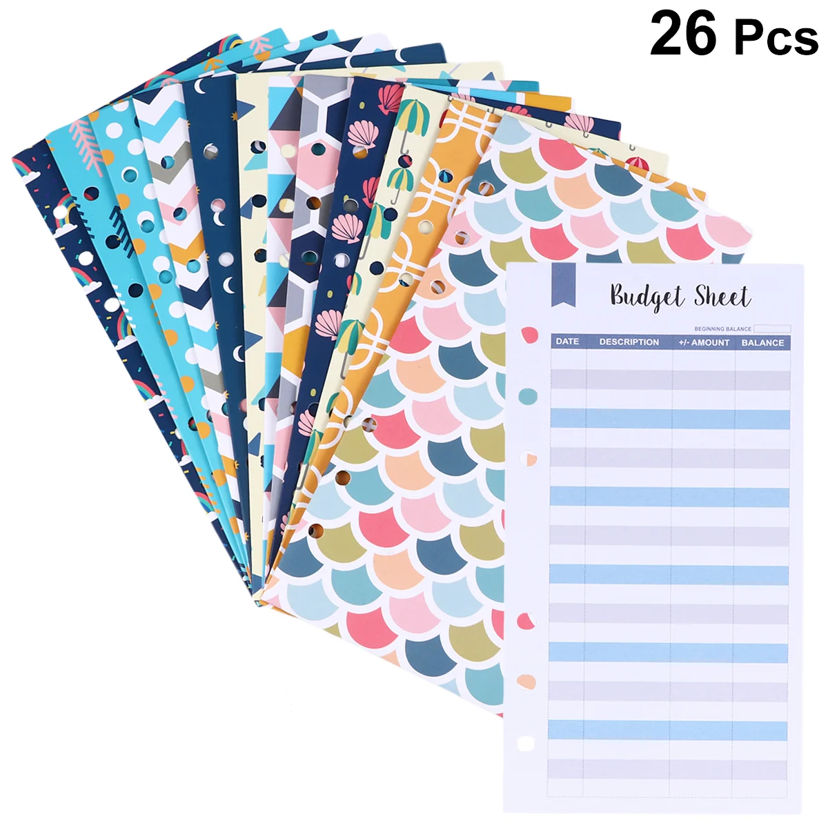 26 Pcs DIY Cash Envelope Money Budget Envelopes Financial Coupon Binder Wallet Small and Fresh