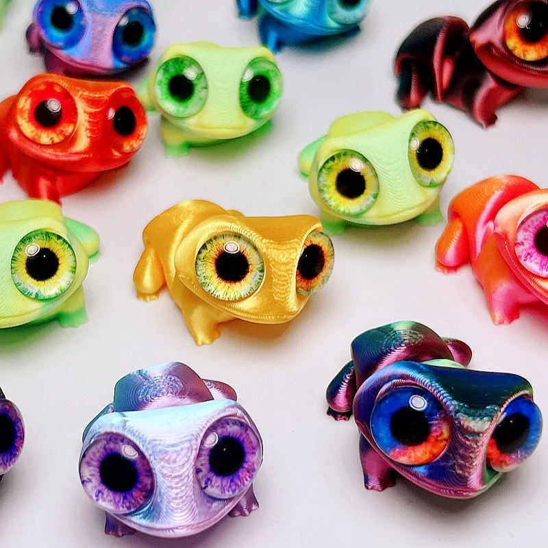 New Multi-jointed Movable Kawaii Frog with Big Eyes 3D Printed for Living Room Home Decoration Accessories Kids Gift Figurines