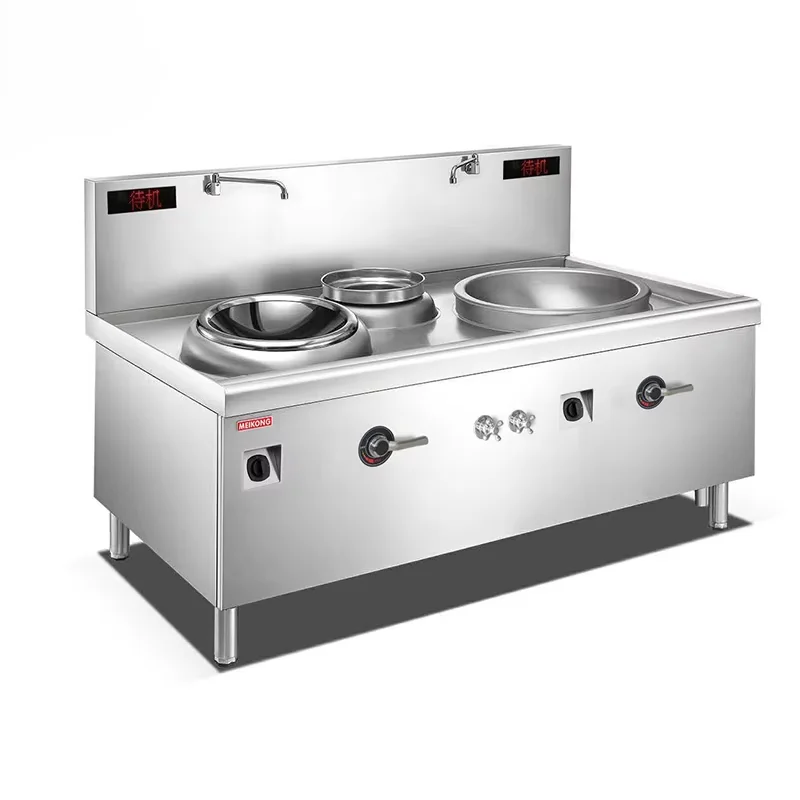 التجارية الفولاذ المقاوم للصدأ التعريفي ووك المدى الموقد سعة كبيرة المطبخ المركزي التعريفي ووك موقد للمطبخ الصيني #4