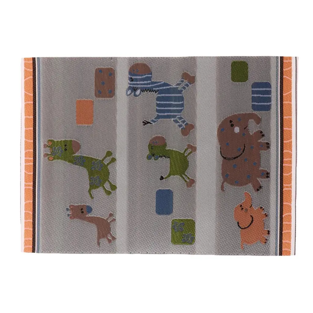 12th Floor Covering Cartoon Rug Embroidery Cloth Mat for Dolls House