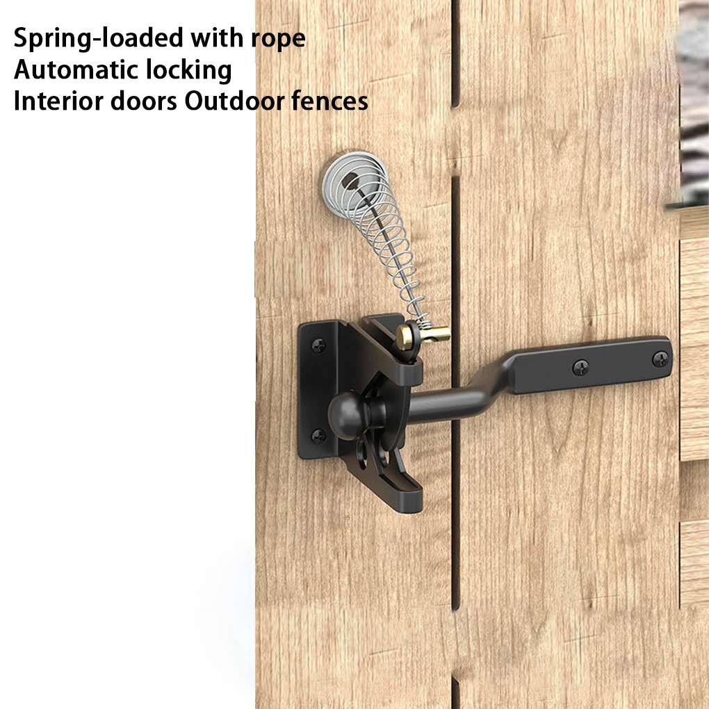 

Защелка замка для забора, замок для забора, замок для наружной безопасности, тяжелый забор для деревянных заборов, самоблокирующаяся защелка для ворот с пружинным тросом, длинный