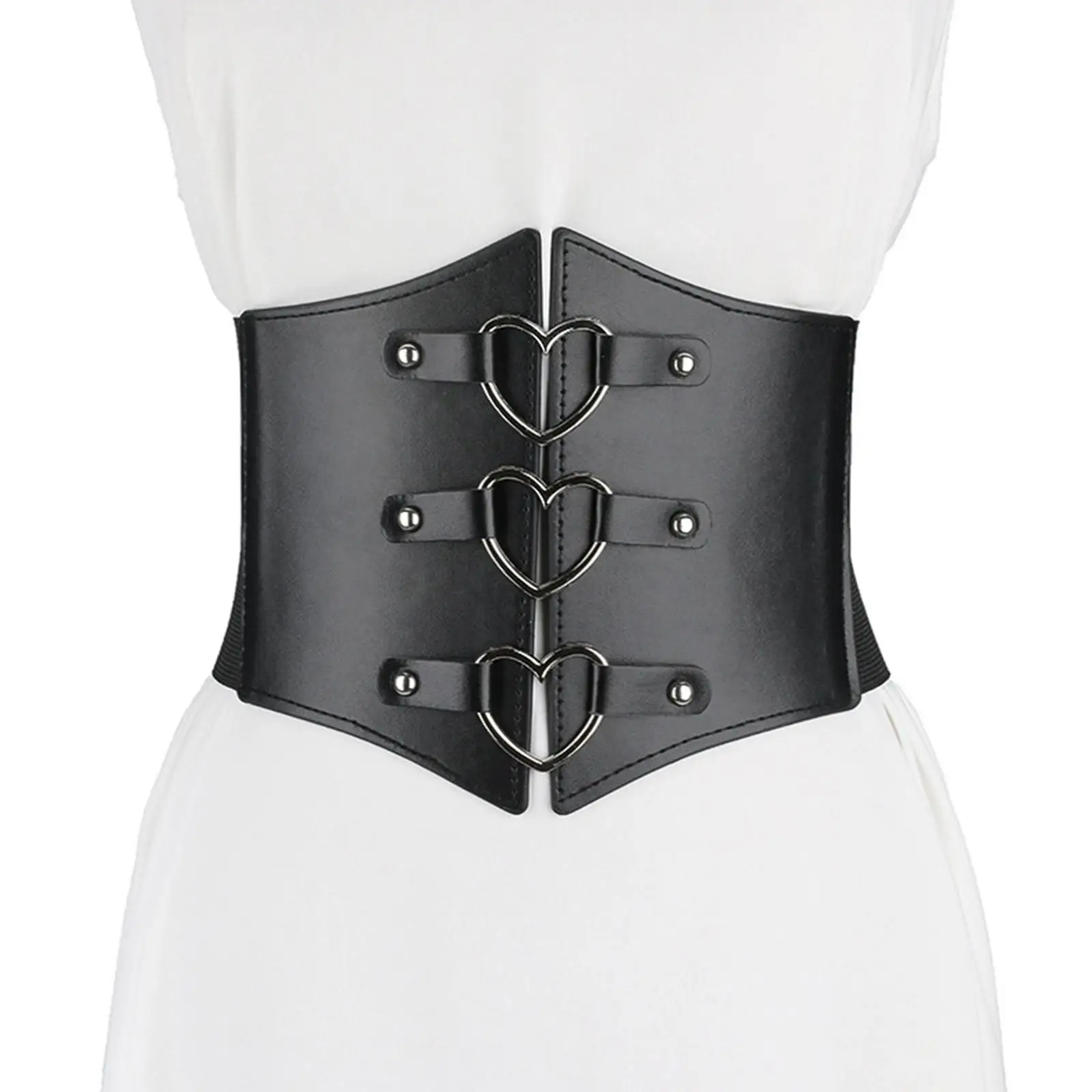 Creative Women Charm Waistband Wide Elastic Love Buckle Wrap Accessories for Dresses Coats Halloween Female Cosplay