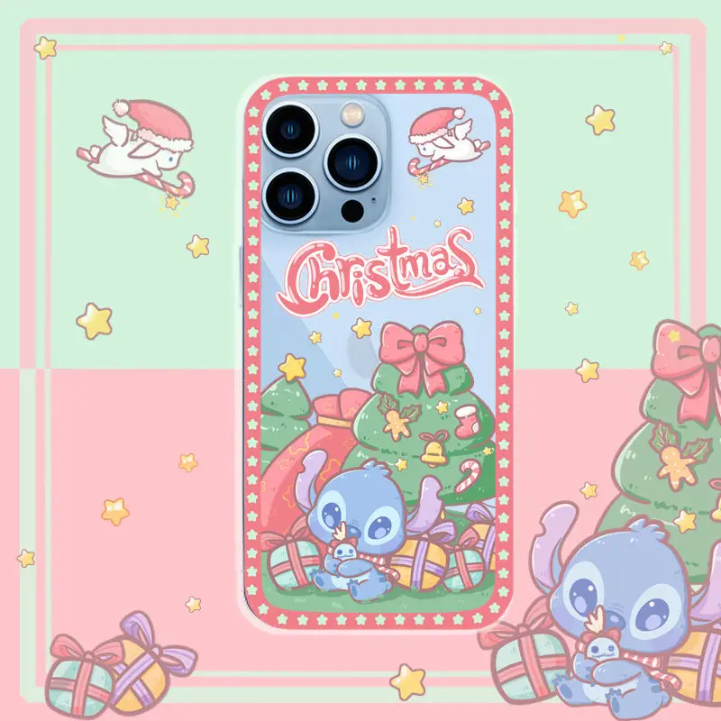 christmas disney stitch Funda LinaBell Silicone phone case For iPhone 14 13 12 mini 11 pro xs max X XR 5 6 7 PLUS Couple Gift