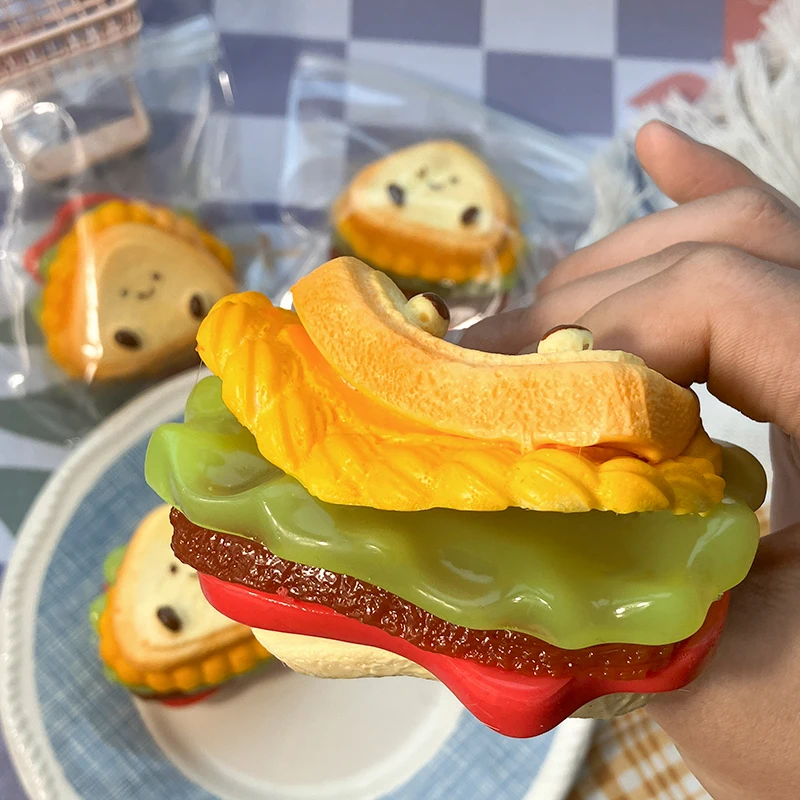 人工サンドイッチストレスリリーフおもちゃ感覚そわそわおもちゃ子供大人不安リラクゼーションスクイーズギフトピンチ楽しいストレスボール