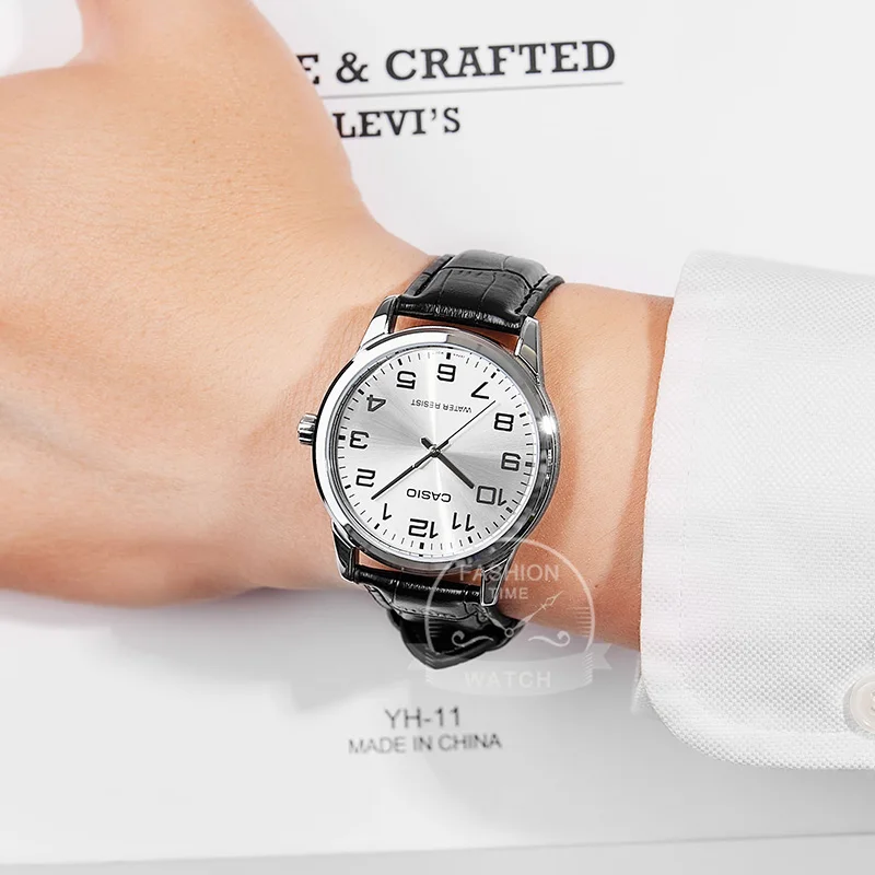 ساعة كاسيو للرجال، تصميم بسيط وبسيط، تصميم عصري، حركة كوارتز مقاومة للماء MTP-V001