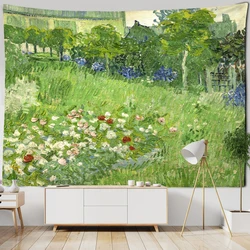 Pastoral Scenery Van Gogh Oil Painting Tapestry Wall Hanging Simple Art Aesthetics Living Room Home Decoration