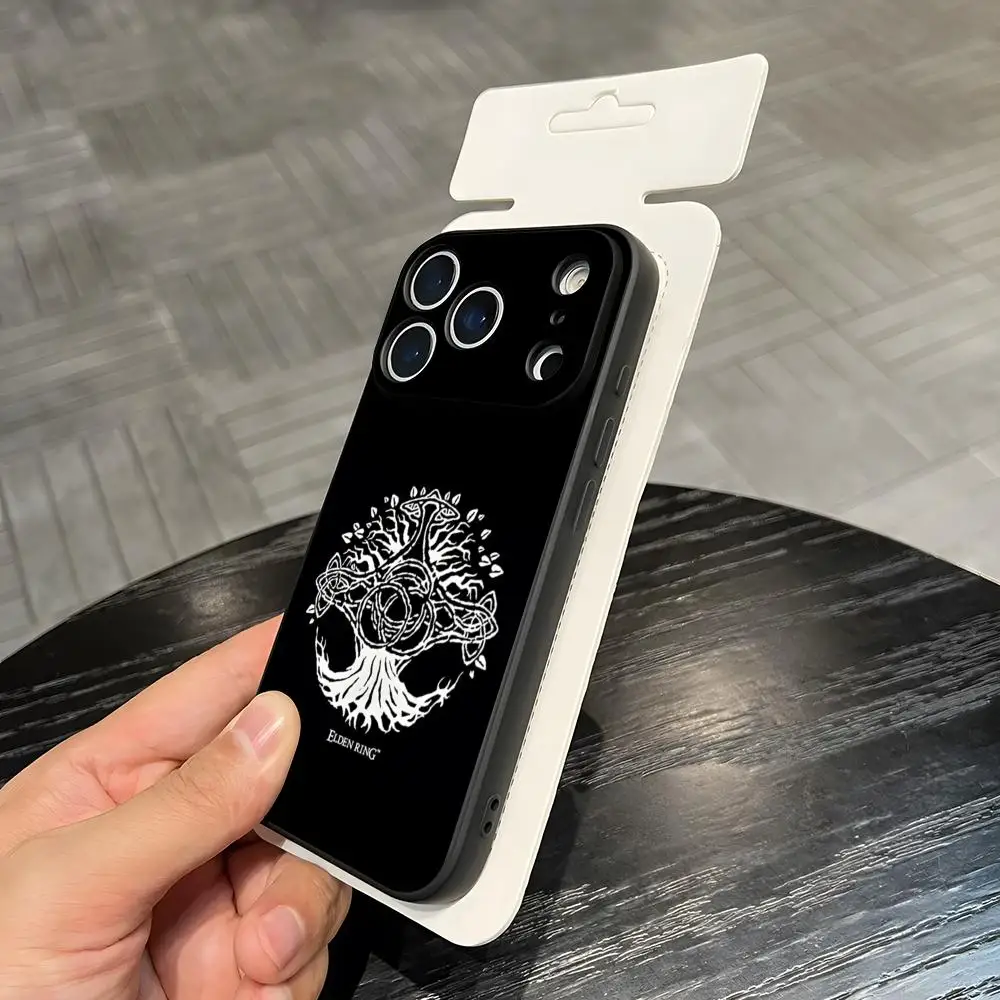 Чехол для телефона E-Elden R-Ring для iPhone 17 Air 16 E Pro Max 15 14 13 Mini 12 Pro 11 Max Plus, черный, мягкий, силиконовый