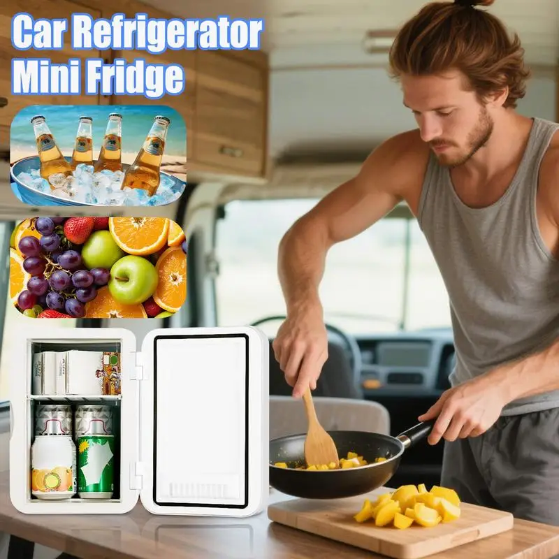 

Car Refrigerator Electric Cooler For Camping 8L Electric Freezer Space-Saving Silent For Boat Truck RV Marine Workplace