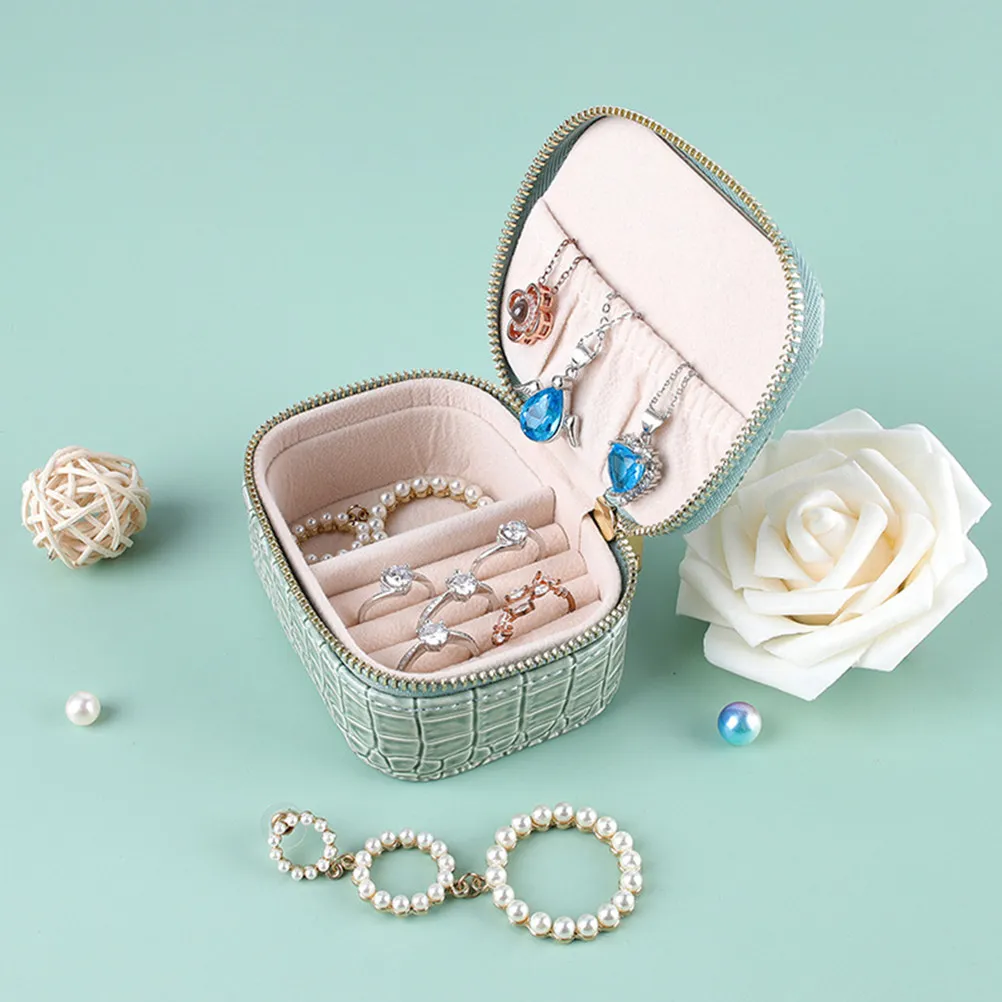 

Маленькая шкатулка для украшений, портативный дорожный органайзер для колец, браслетов, ожерелий, пыленепроницаемый легкий футляр, подарок для женщин на День святого Валентина