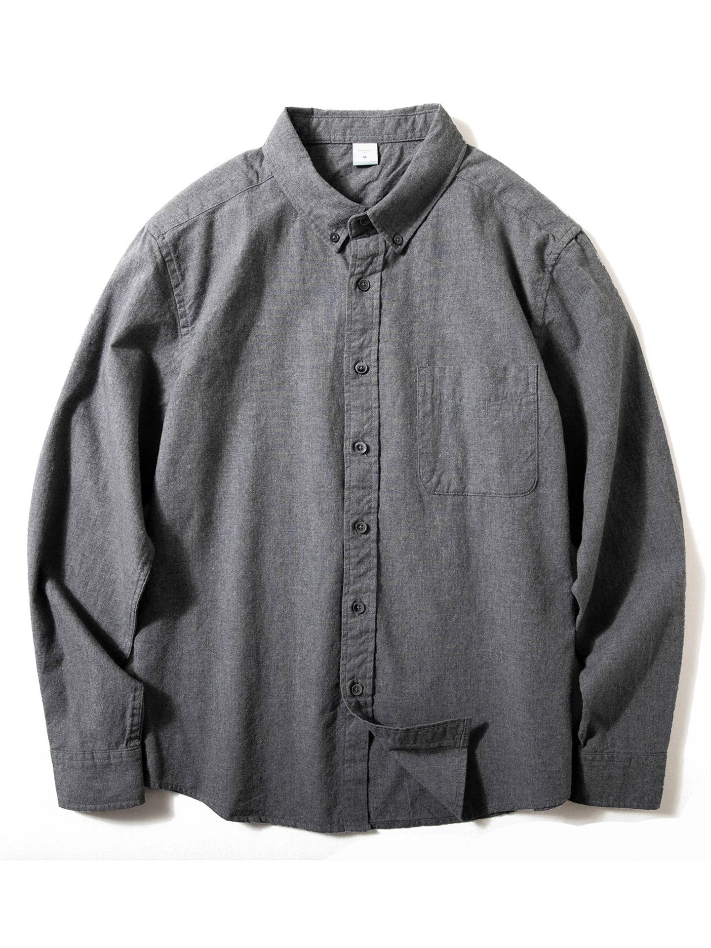 

Мужская повседневная рубашка из чистого хлопка с длинным рукавом, удобная, универсальная, базового цвета, для многослойных образов, с квадратным воротником.