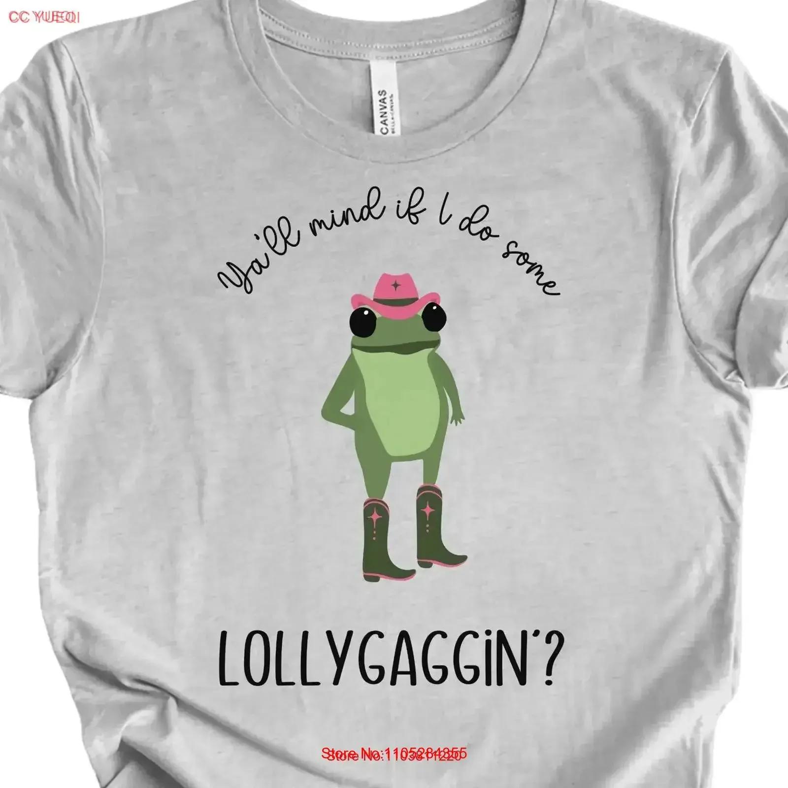 Yall Mind if I do some Lollygaggin T Shirt meme funny frog cowboy saying trendy sarcastic vintage Washed Stylish Stretched