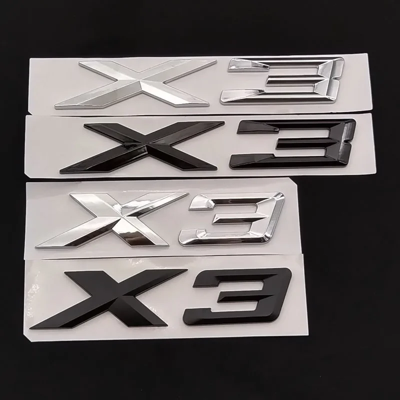 شعار ABS ثلاثي الأبعاد لسيارات BMW X3 F25 E83 G01 G45 X3 شعار الحروف شارة ملصق صندوق السيارة الخلفي Xdrive 20d 30d 20i 28i 30i 35i ملحقات