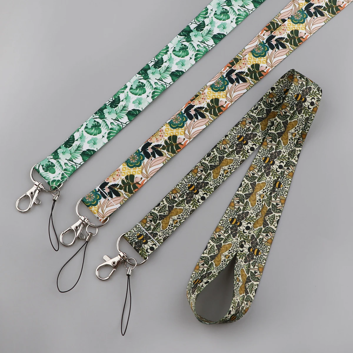 

Маленькие ремни с изображением свежих листьев, веревка, подвеска на шею, ремешок для ключей, USB-карта, брелок для ключей, шнурок «сделай сам», веревка для подвешивания