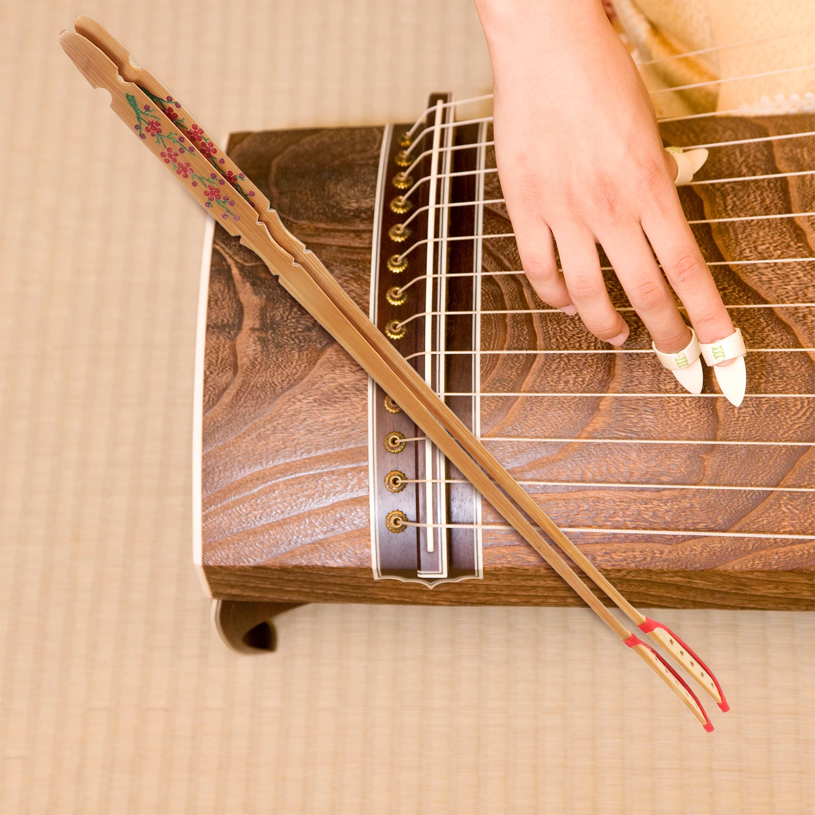 

2Pcs Yangqin Bamboo Hammers Lightweight Polished Dulcimer Sticks for Practice Performance Musical Instrument Parts Accessories