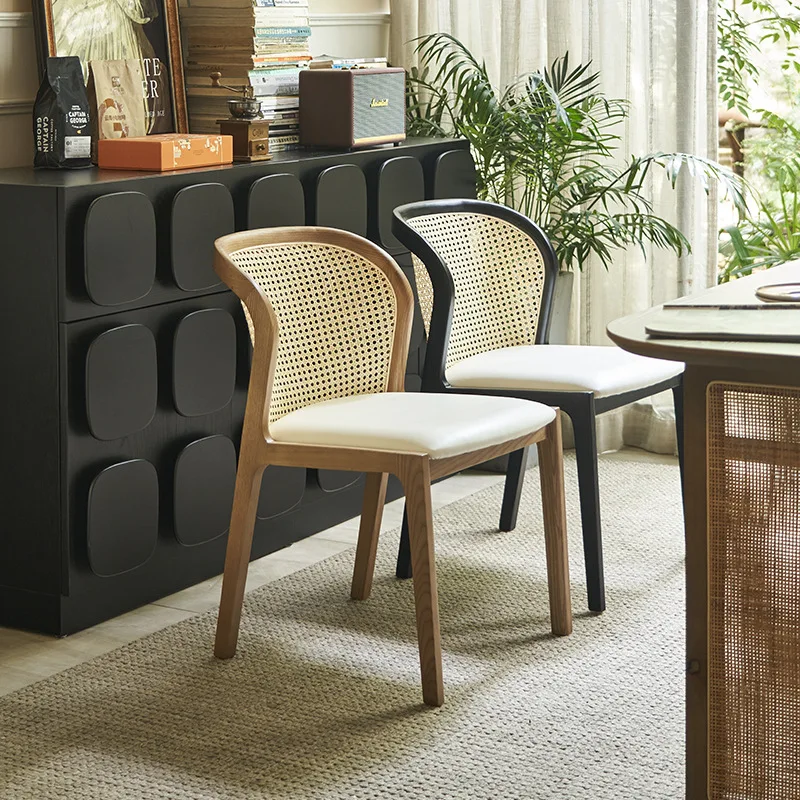 #Nordic Retro Wabi-sabi Style Dining Chair With Backrest And Armrests Solid Wood For Homestay And Restaurant Use