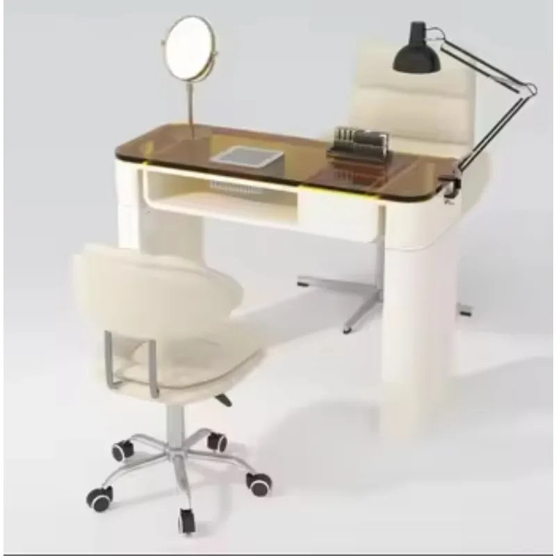 Salon Furniture Marble Art Nail Table Set Two-seater Nail Table Minimalist Metal the Best-selling Fashion Light Luxury Modern