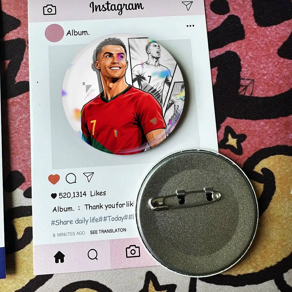 C-Cristiano Ronaldo  Laser Badge Applicable For Backpack Clothes Hats Decor Creative Accessories