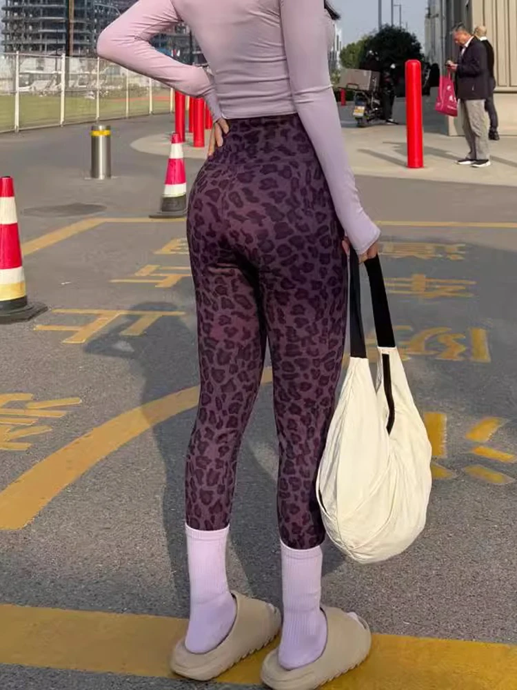 Pantalones Deportivos de Moda para Mujer, Cintura Alta, para Yoga, Correr, Ajustados, Sensación de Segunda Piel, Primavera, Nuevo Estampado de Leopardo, Largos...