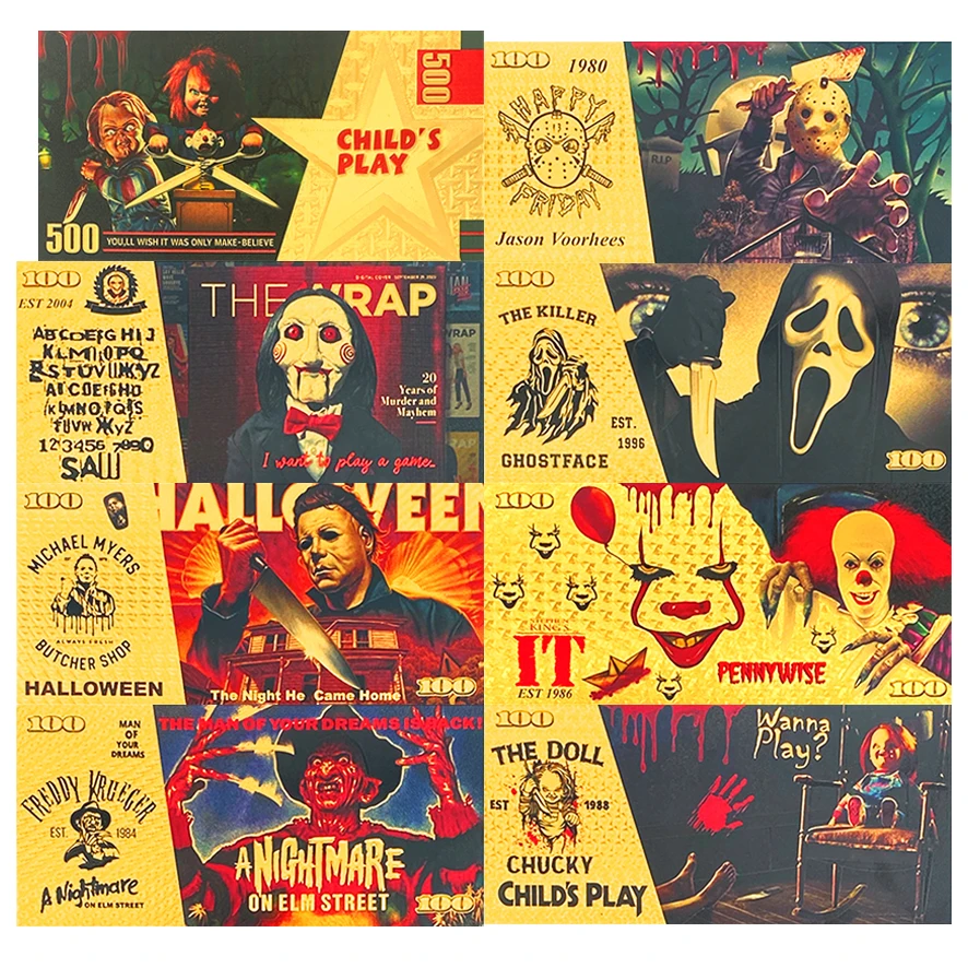 2025 All Types Anime Banknote Japan & America Anime Banknote in 24K Gold/Sliver For Fans Collection