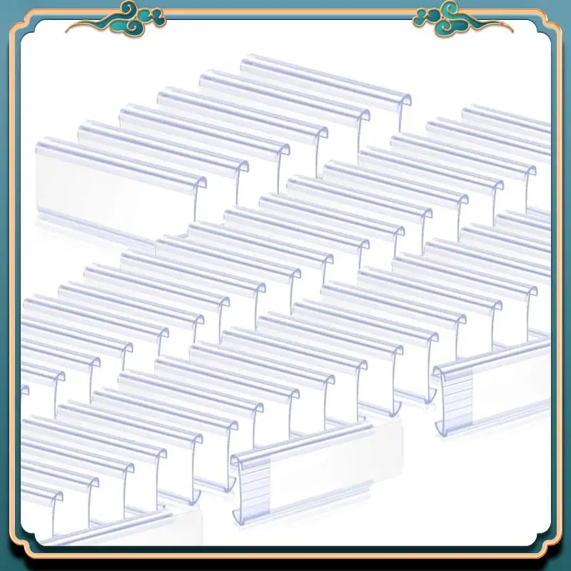 (新品)-200個のワイヤーシェルフラベルホルダーセットキットプラスチックラベルシェルフクリップと200個のホワイトカードセット(2.95インチ X1.18インチ)