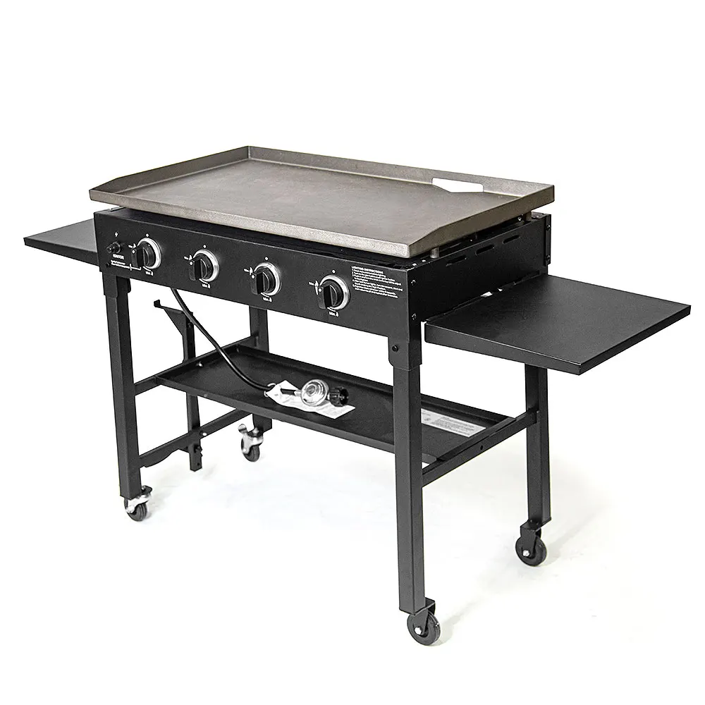 Camping BBQ Propane Grill Griddle Combo Gas Grill Barbecue Folding 4 Burner Flat Top Gas Grill