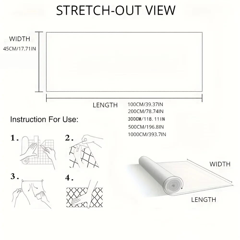 1PC Kitchen Backsplash Wall Protector, Transparent Kitchen Oil Proof Sticker, Self-Adhesive Film, Removable Paper for Cupboard H