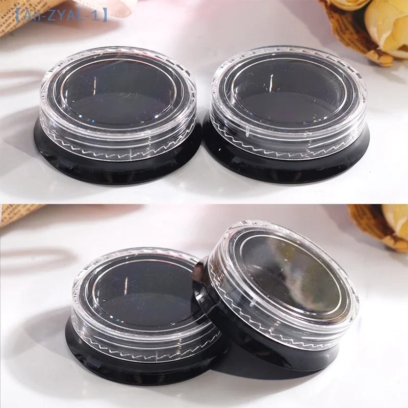【ZYAL-1】10 قطعة أسود مسمار الفن تخزين زجاجة مسطحة فارغة مسمار بريق مسحوق مسمار الديكور حجر الراين صندوق يمكن القصدير للبلسم