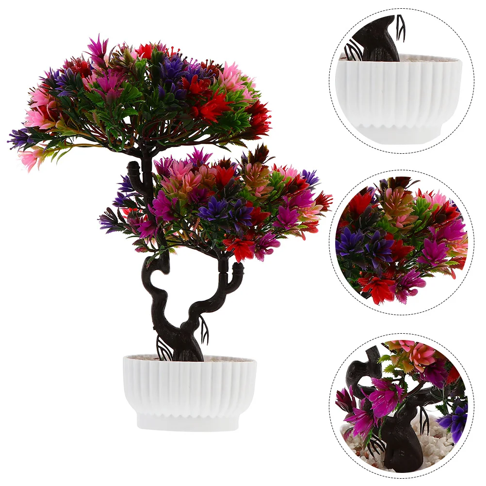 

2Pcs Artificial Greeting Pine Plants Realistic Simulation Bonsai Ornament Desk Decor Indoor Faux Plant Decoration