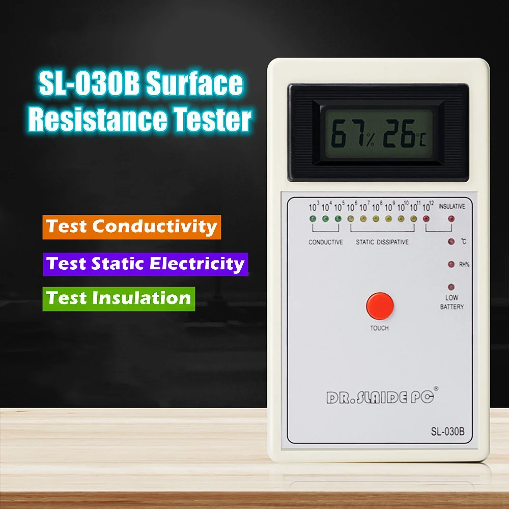 SL-030B Electrostatic Field Meter Heavy Hammer Surface Resistance Tester Anti-static ability tester Temperature humidityy Tester