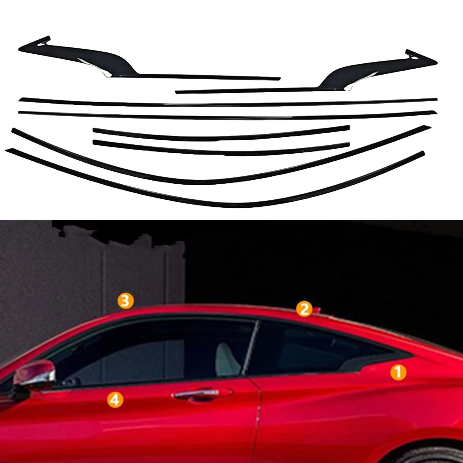 Window Weatherstrip Trim Seal Belt Sealing Strip For Infiniti Q60 2017-2022