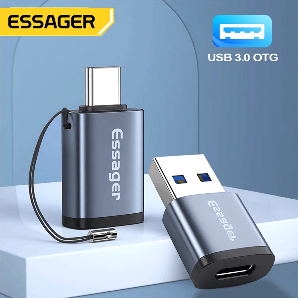 Adaptador Essager USB 3,0 tipo C OTG, convertidor USB C macho a USB hembra para Macbook, Xiaomi, Samsung S20, conector USBC OTG