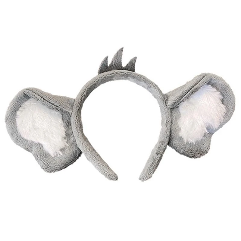 

652F Plush Hair Hoop Koala Ears Theme Party Headdress Washing Face Headband Cosplay Hair Accessories