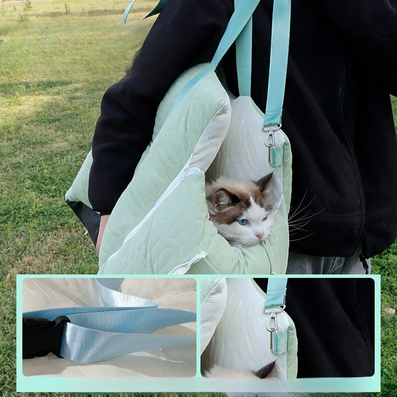 Cat Car Seat Ice Silk House Car Bed Transport Pet Car Seat Cover Auto Safety Seat for Cats Small Dogs Carrier Bag