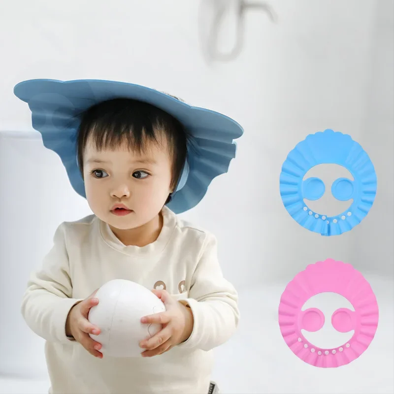 Baby Shower Berretto morbido Cappello per lavare i capelli regolabile per bambini Protezione per le orecchie Shampoo sicuro per bambini Bagno Doccia