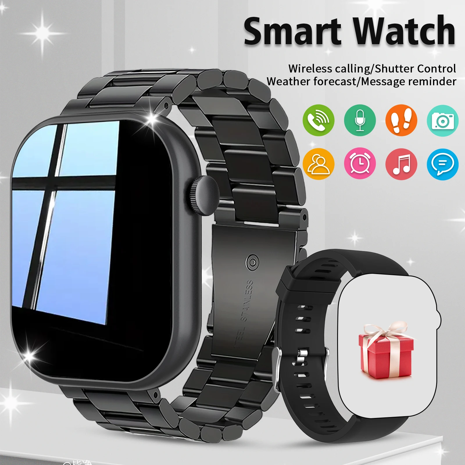 

Smart Watch, 2.01 HD Screen, Bluetooth Calling, Message Reminders, Multi-sport Mode, Compatible with IPhone/Android Phones