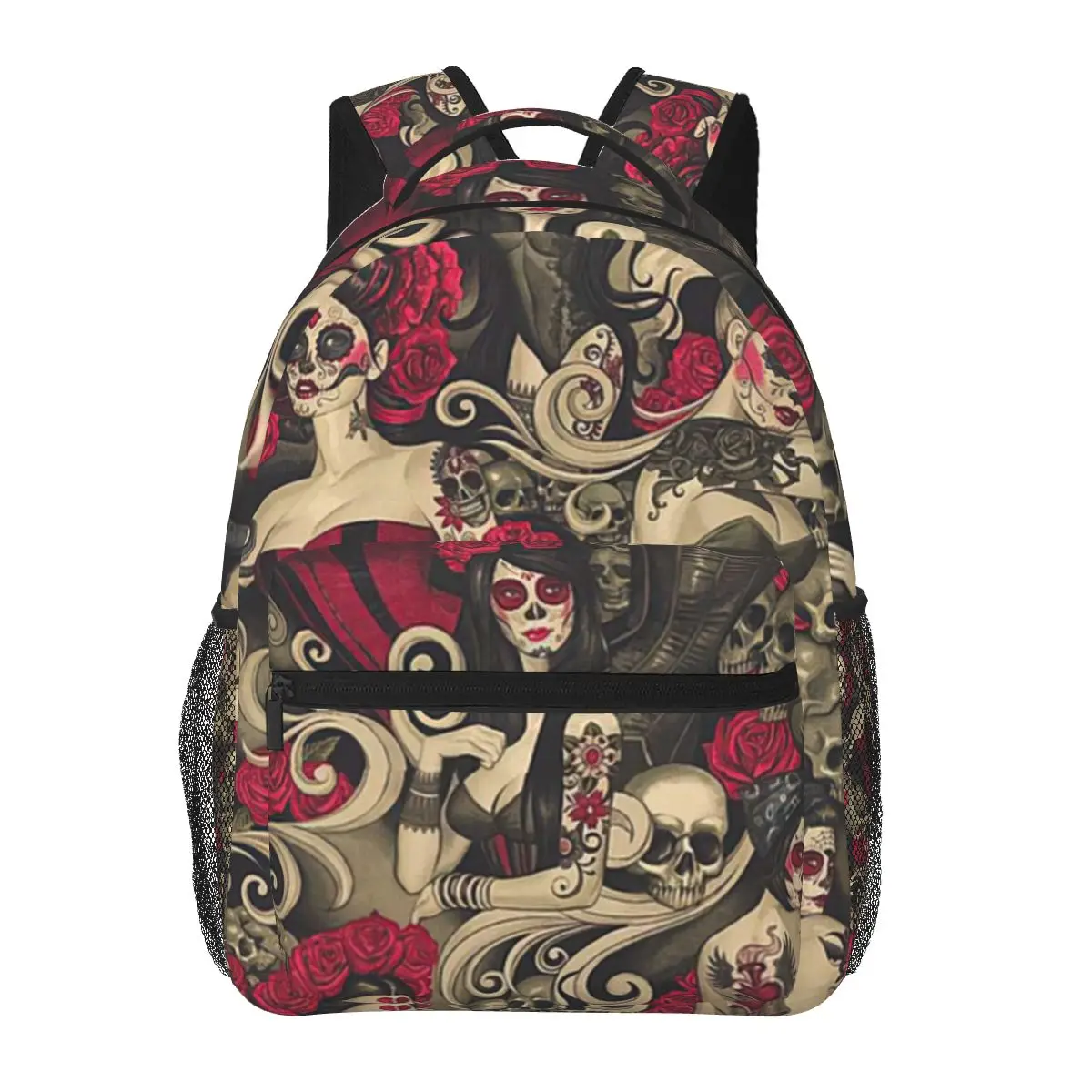 

Alexander Henry Fabrics Las Elegantes Day Of The Dead Pinups Backpack Girls Boys Travel RucksackBackpacks for Teenage school bag