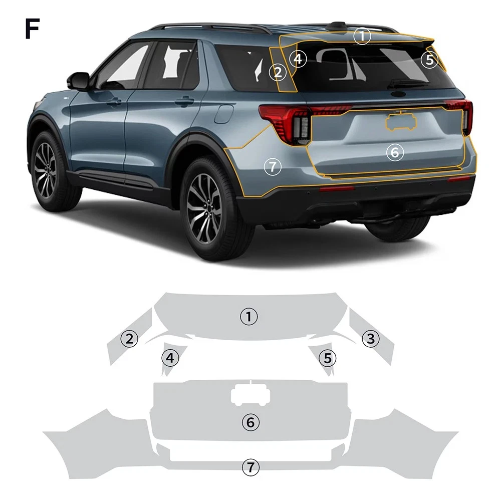 

For Ford Explorer 2025 TPU Paint Protection Film Self-Healing Clear Bra Pre-cut PPF Kit Car Body Anti-Scratch Resistant