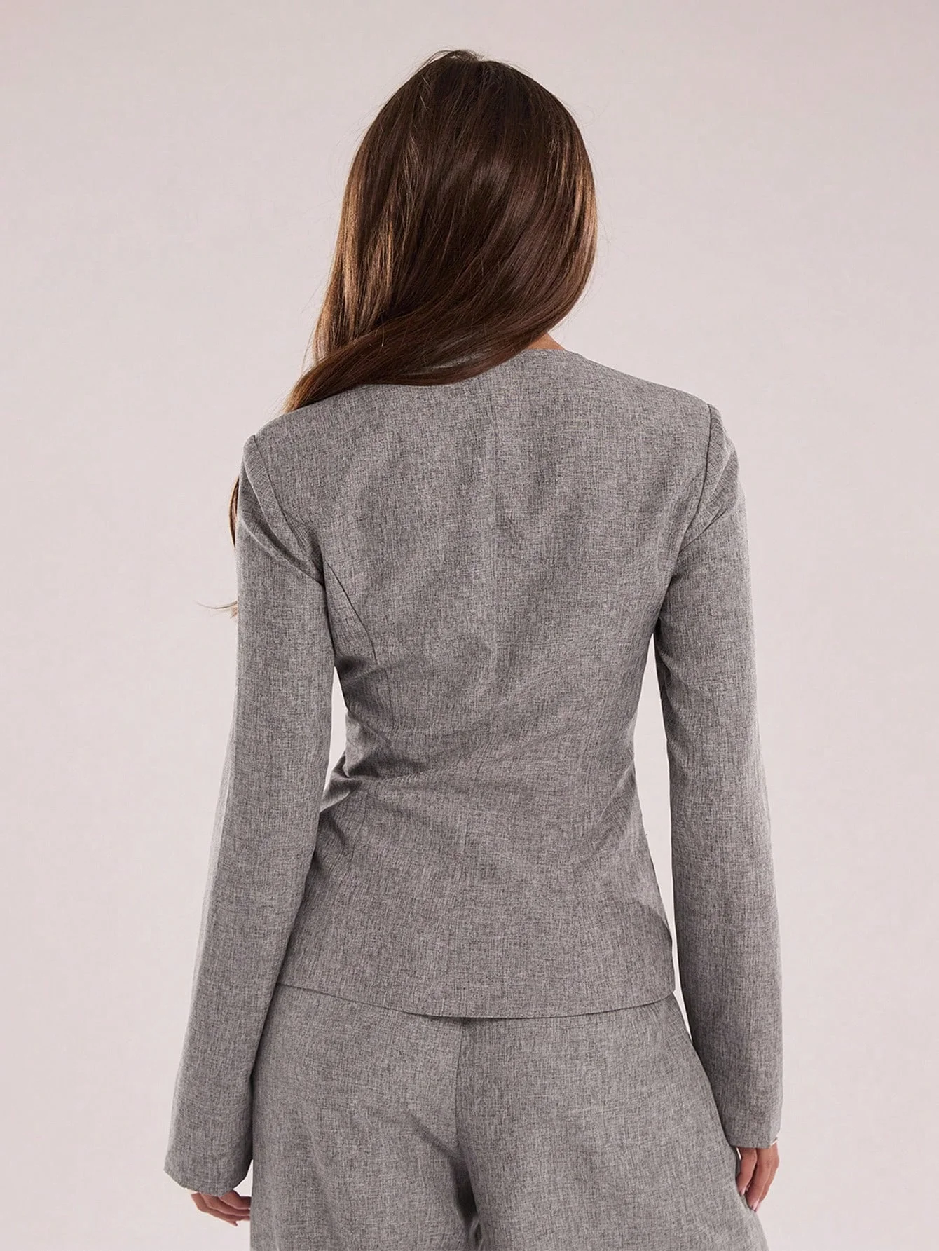 Chic Square-Neck Design Single-Breasted Commuter Blazer