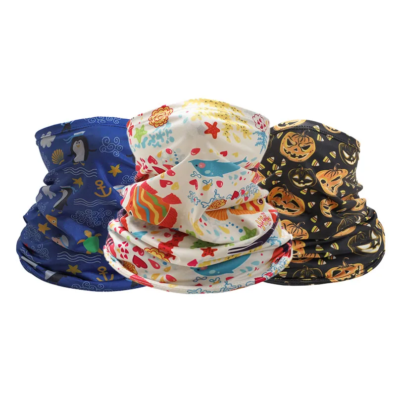 Kids UV Protection Neck Gaiter Hairwrap Fishing Cycling Hiking Multi Scarf Sun Protector Boys Girls Tube Face Cover Bandanas