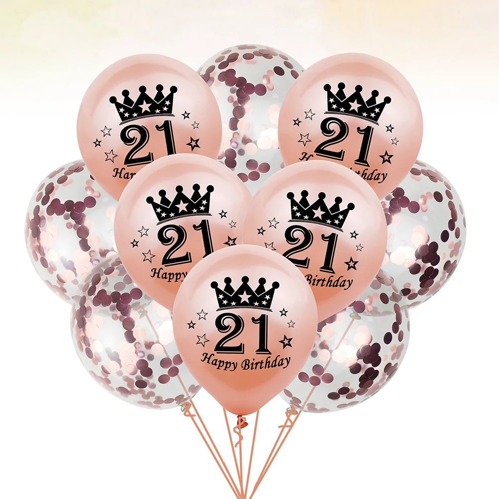 

20 Pcs Rose Gold Balloon Set Funny Party Balloons Latex Birthday Number Easy to Inflate Safe
