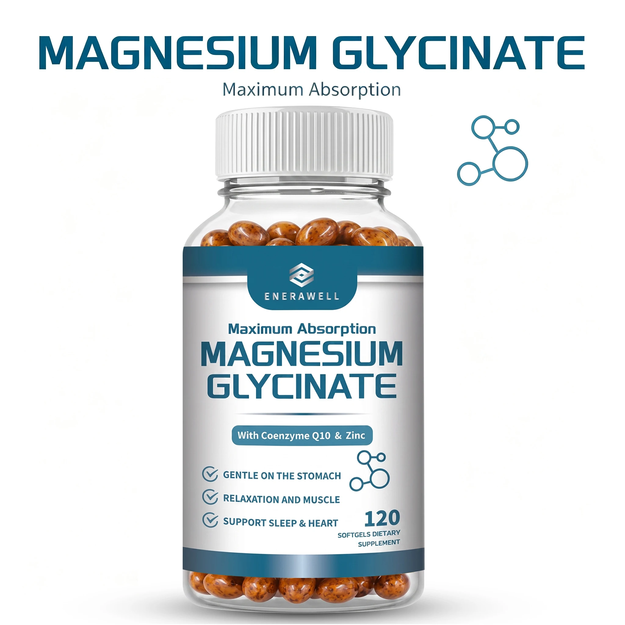 Wellness Health Nutrition - Magnesium Glycinate 500mg Nutritional Supplement Supports